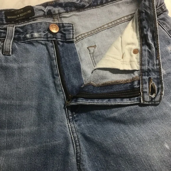 J.Crew Broken In Boyfriend Denim Jean Shorts Medium Wash, Size 30 - Picture 5 of 12